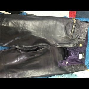 Escada lame pants size 38 Eggplant color
